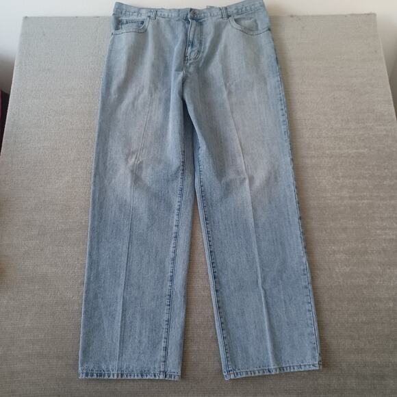 Vintage Azzure Denim Baggy Jeans Mens 40x34 Light Wash Skate Hip Hop Wide Leg - Picture 1 of 16